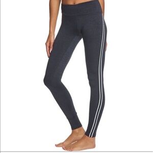 Spiritual Gangster Side Stripe Leggings Heathered Blue Navy Practice Yoga Pants